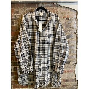 Seline Lounge • BRIDE • Black/White Plaid Flannel Tunic Button-down Ling Sleeve